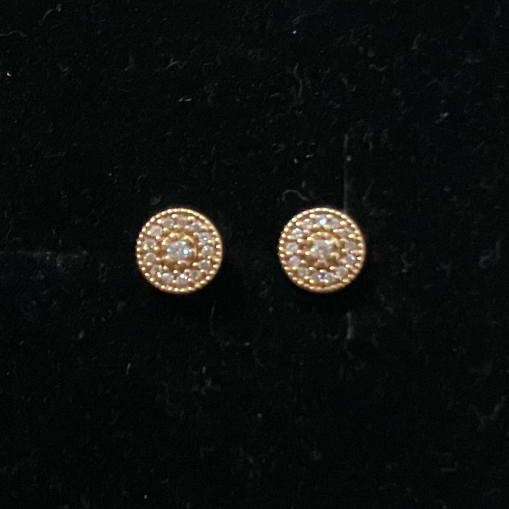 Pandora 14K Gold CZ Radiant Elegance Stud Earrings